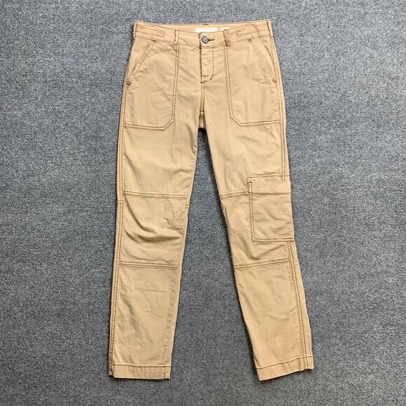 Hei Hei Pants Womens 26 Brown Cotton Blend Stretch Cargo Pockets Double Knee - Picture 2 of 13